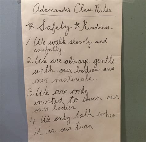 Adamandas Class Rules Central Montessori Chpn