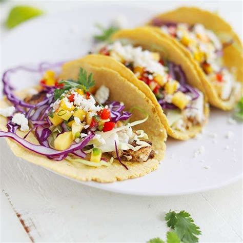 Made with mahi mahi fillets and topped with fresh avocado and mango salsa, this a nice piece of white fish like cod, halibut, or mahi mahi always hits the spot when wedged between a warm corn tortilla, salsa, and avocado. Baja Fish Taco Recipe with Mango Salsa and Queso Fresco ...