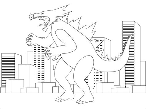 Aterrador Godzilla En La Ciudad Para Colorear Imprimir E Dibujar Porn Sex Picture