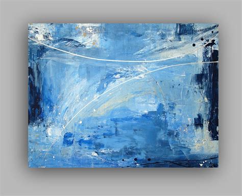 Blue Abstract Acrylic Painting Titled Starry Night Sky