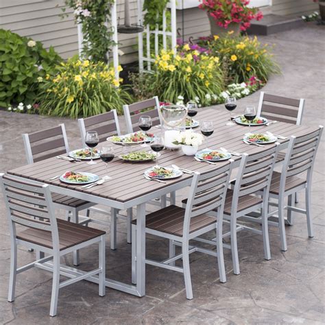 Kinzie 9 Piece Dining Set Outdoor Dining Set Outdoor Dining Table