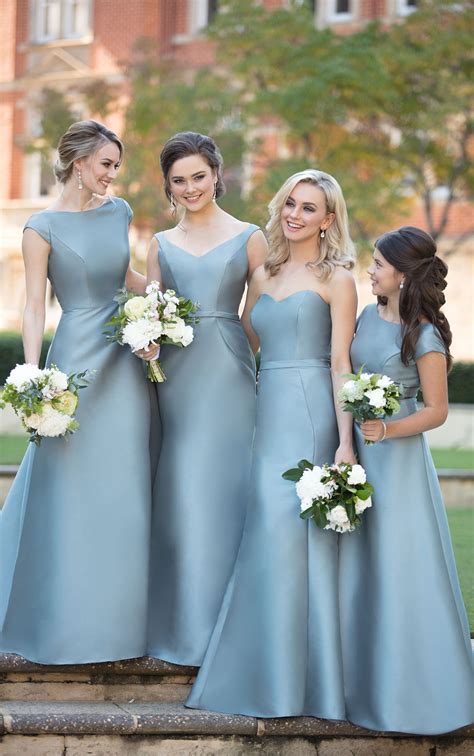 All sleeves don't have to be the same for your bridesmaids—you can opt for a lineup of all long this luxe, silvery grey charmeuse dress is meant for those seeking the sophistication of old hollywood. Open Back Bridesmaid Dress with High Neckline | Sorella ...