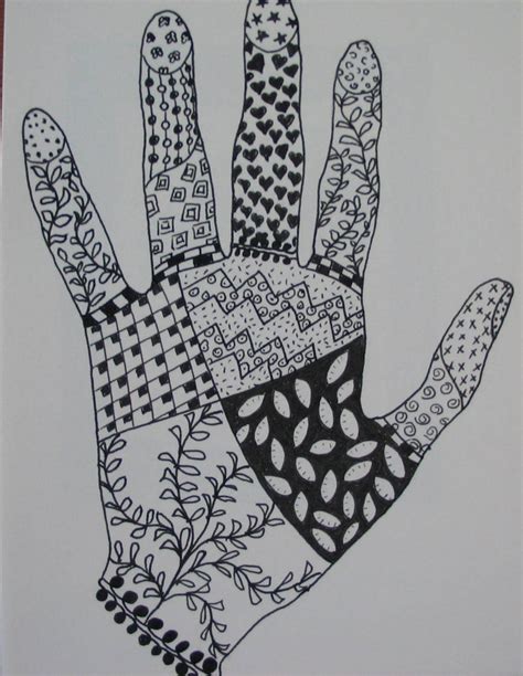 Faffing About Hands Up Zentangle Patterns Zentangle Drawings