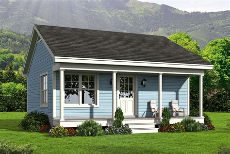 Over 300 block house & cottage plans with basement floor and terrace, plus construction cost estimate. Tiny House Country Home - 68443VR | Architectural Designs - House Plans