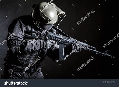 Russian Special Forces Operator Black Uniform Stock Photo Edit Now