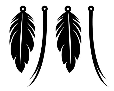Feather Earrings Svg Feather Earrings Template Feather Etsy