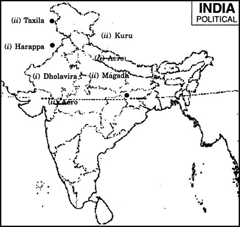 On The Given Political Outline Map Of India Mark And Label