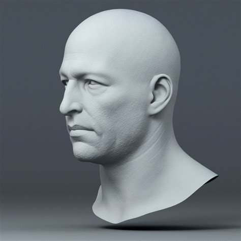 Realistic Male Head 3d Model 39 Obj Ztl Free3d
