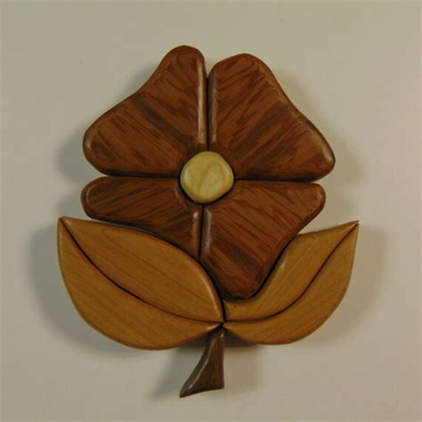 Handmade Flower Intarsia Piece