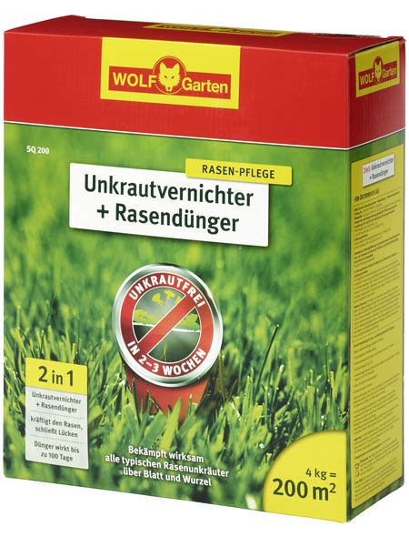 Die saatgutmischung enthält die gräserart. WOLF GARTEN Unkrautvernichter Plus Rasendünger SQ 200 4 kg ...