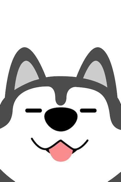 Premium Vector Funny Siberian Husky Dog Face Flat Design