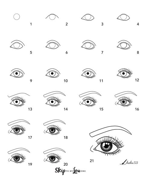 Use the two lines that make the unfinished triangle as guides for the eyelids. How to Draw Eyes | Skip To My Lou