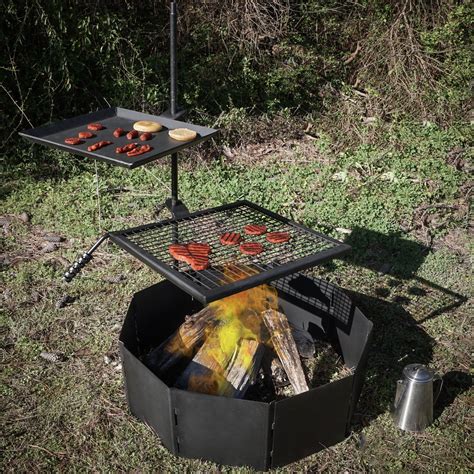 Titan Campfire Adjustable Swivel Grill Cooking Grate Griddle Fire