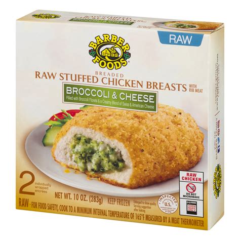 barber foods the original breaded raw stuffed chicken breasts broccoli and cheese hy vee aisles