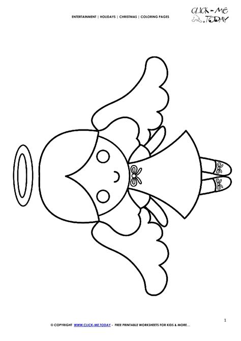 Build preschool skills with these 75 fun learning games! Free Cute Angel Coloring page - Christmas Angel 1