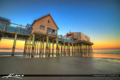 Old Orchard Pier At Beach In Maine Royal Stock Photo