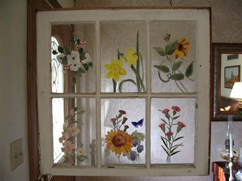 Painted Old Window Old Windows Painted Painted Window Panes Window