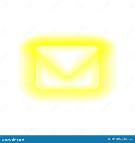 Yellow Email Icon Glowing Neon Lamp New Incoming Message Sms