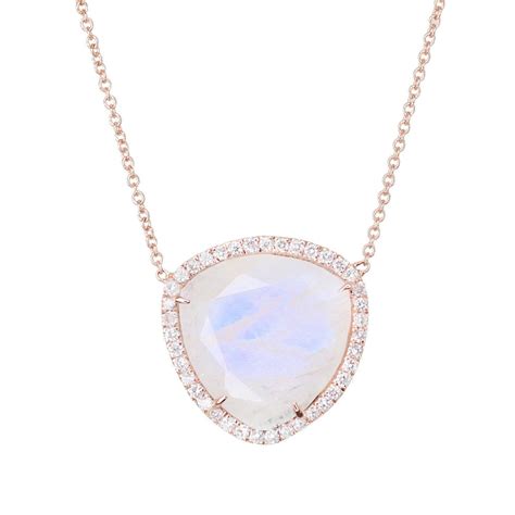 14kt Gold And Diamond Queen Moonstone Necklace Moonstone Necklace