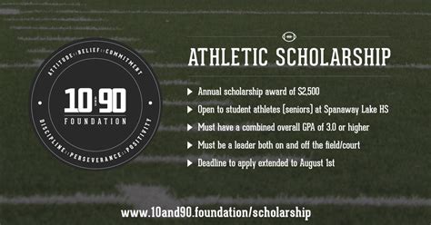 Athletic Scholarship The 10 And 90 Foundation