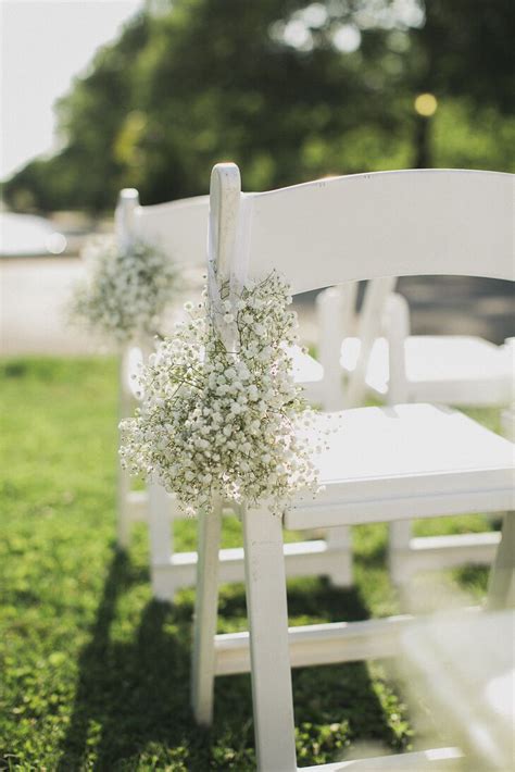 Babys Breath Aisle Decor At Fairmount Park Ceremony