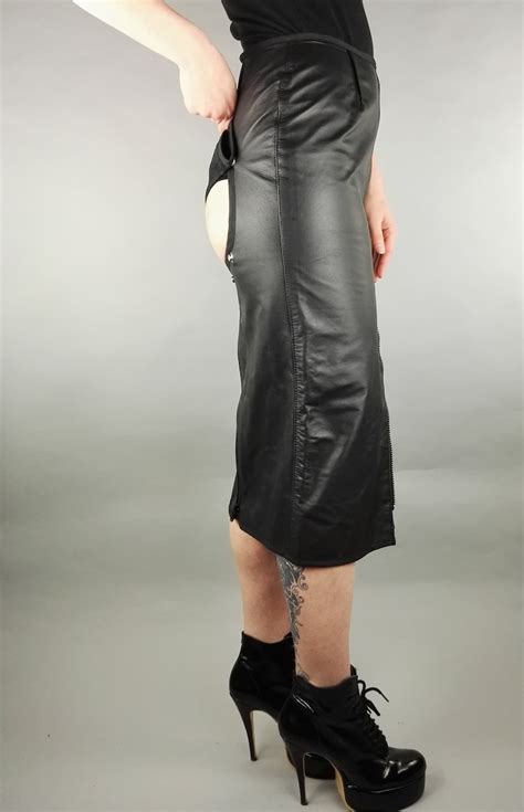 spanking hobble skirt in black leather etsy