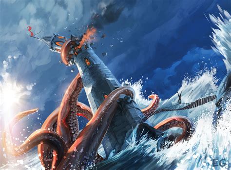 The Kraken Eric Geusz Sea Monsters Kraken Underwater Art