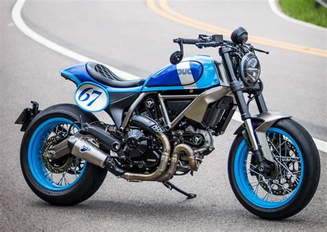 Babe Blue Ducati 800 Scr Cafe Racer Bikebound