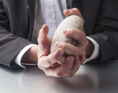 Holding Stone In Hands For Environment Concept Stock Photo Image Of
