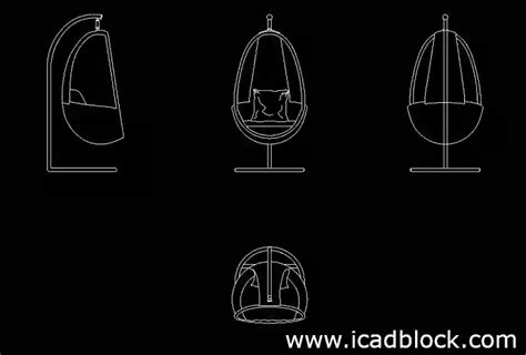 Swing Chair Cad Block Collection Autocad Dwg Icadblock