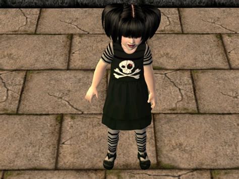 Mod The Sims Gothic Skull Dress For Toddlers