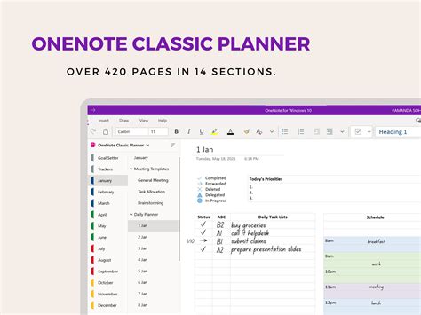 Onenote Template Onenote Digital Planner Task List Etsy Australia