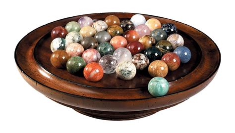 Solitaire Wooden Game Solid Semi Precious Gemstone 35mm Marbles