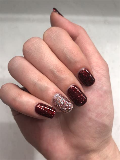 Holiday Gel Nail Polish Sparklenails Holidaynails Red Sparkle And