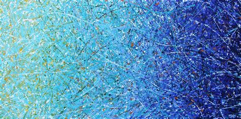 Download artwork blue images and photos. Tropical - Large blue & turquoise Jackson Pollock abstract ...