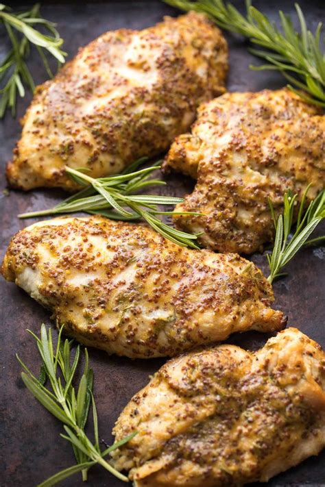 Serve chicken alongside roasted vegetables. Paleo Rosemary Honey Mustard Chicken Recipe - chicken ...