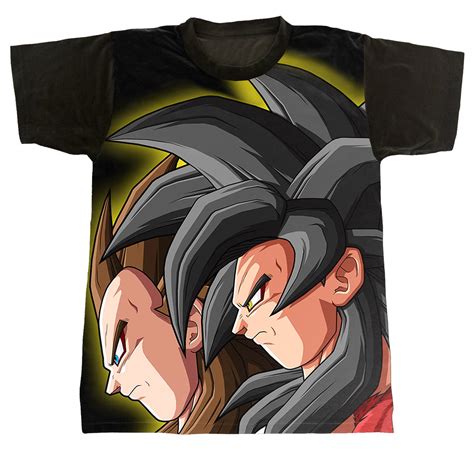Camiseta Dragon Ball Goku E Vegeta Super Saiyan 4 No Elo7 Ludam