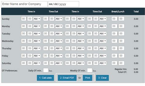Use this timesheet template if you calculate your employee's hours worked and pay on a weekly basis. TimeClick's Free Online Time Card Calculator