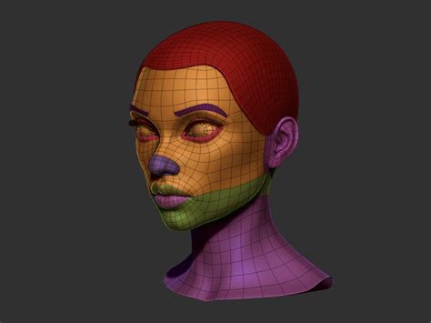 Artstation Female Head Base Mesh Low Poly Resources
