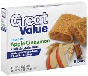 Great Value Low Fat Strawberry Fruit Grain Bars Ea Nutrition