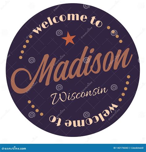 Welcome To Madison Wisconsin Stock Vector Illustration Of Vintage