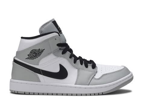 This new air jordan 1 flaunts a white leather on the side panels and toe with light grey suede overlays for contrast. Air Jordan 1 Mid Light Smoke Grey - kickstw