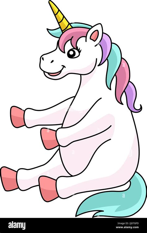 Sitting Unicorn Cartoon Colored Clipart Stock Vector Image And Art Alamy