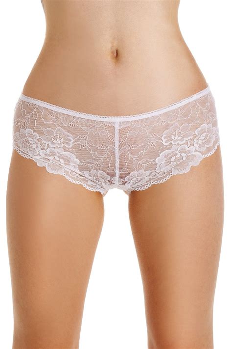 Camille Womens Three Pack White Floral Lace Shorts Camille From