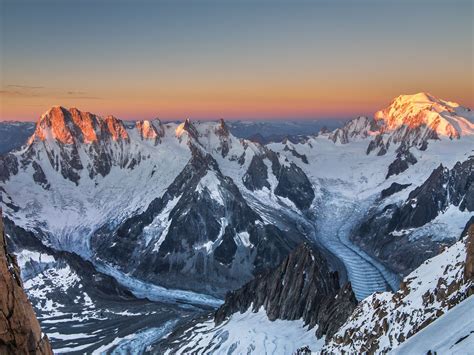 Mont Blanc Massif Sunrise Travel Tours Mont Blanc Mountain Photos