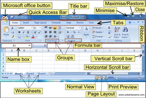 Basic MS Excel 2007 tutorial Intro - Yobankexams