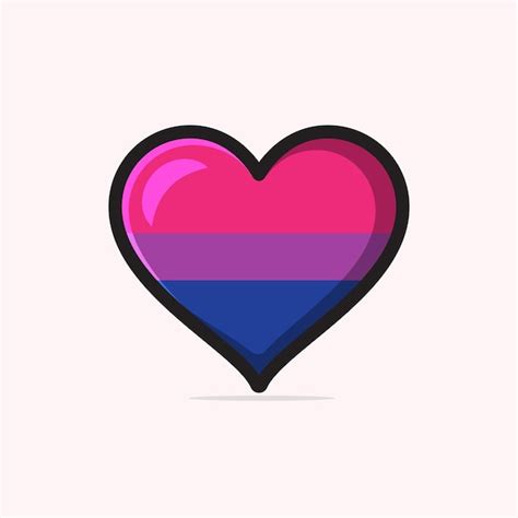 Premium Vector Bisexual Flag In Heart Shape Vector Illustration