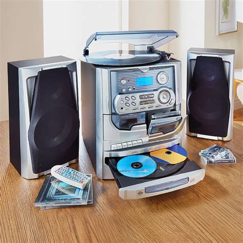 Hifi Stacking System With Turntable Vinyl Cd Tape And Digital Music Files