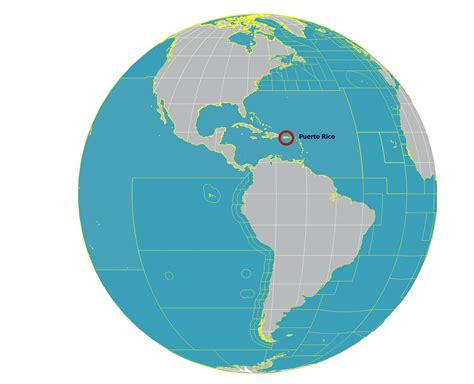 Puerto Rico On A Map Of The World
