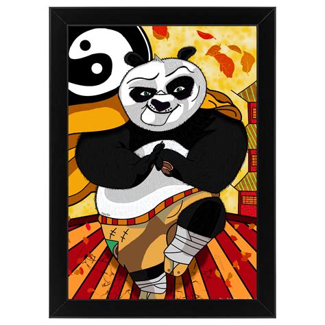 Ξύλινο κάδρο με θέμα το Kung Fu Panda - Stefos Art & Comics